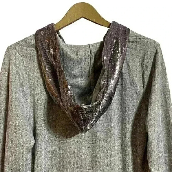 Disney Hoodie Women’s Large Grey Silver Sequined - Picture 5 of 8